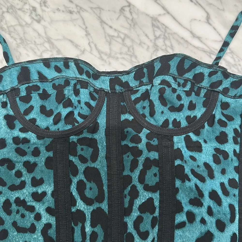 Dolce & Gabbana Turquoise Leopard Corset - Picture 10 of 11